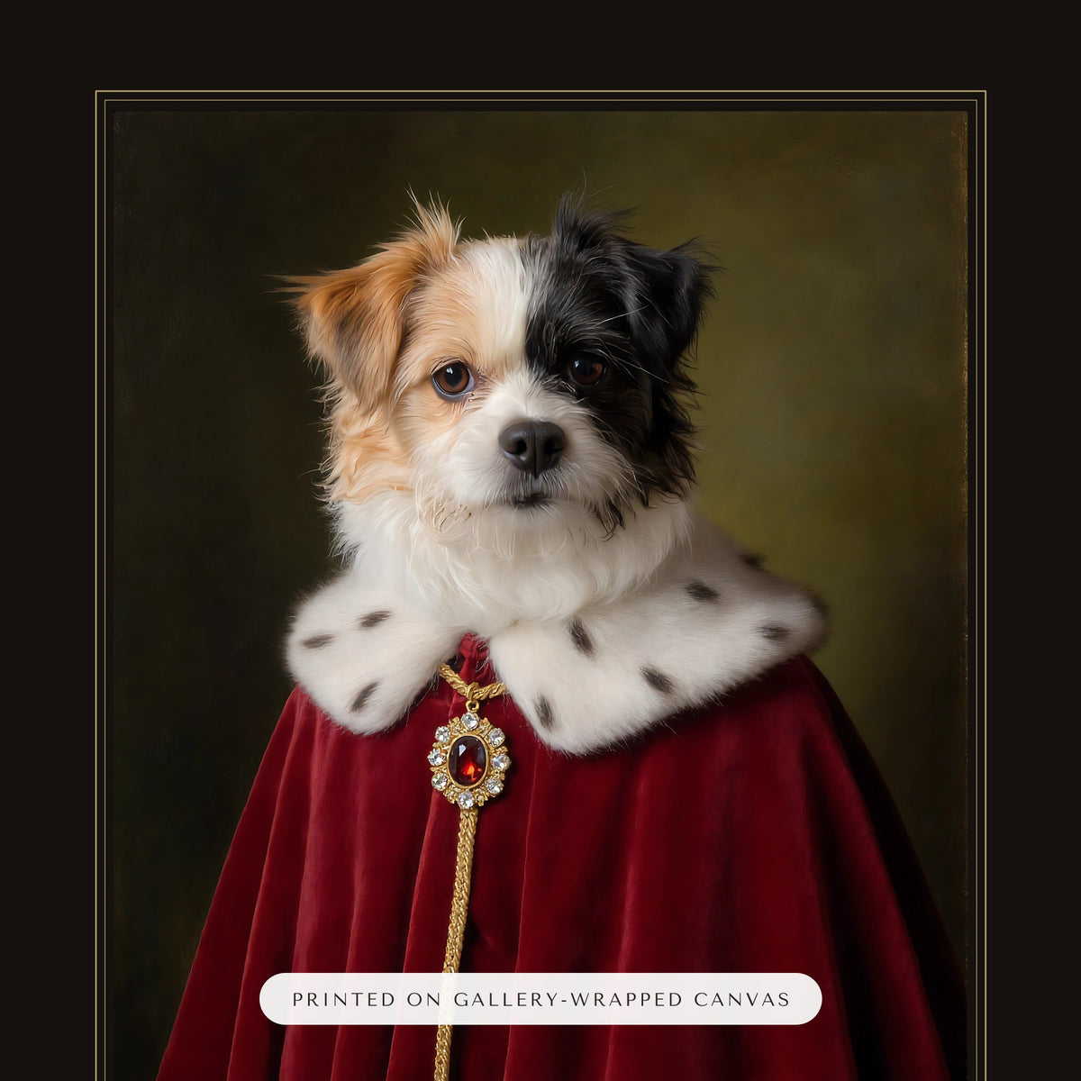 Royal Dog Portrait – close-up of the print – Canvas Print