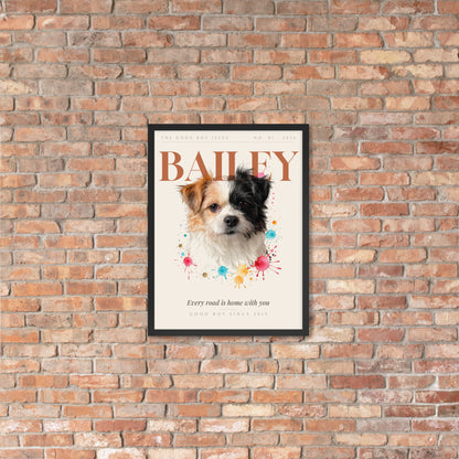 Custom Pet Magazine Cover Portrait – on a red brick wall