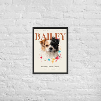 Custom Pet Magazine Cover Portrait – on a white brick wall