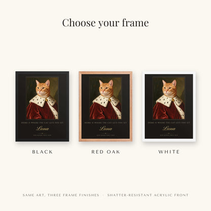 Royal Cat Portrait – frame colors – Framed Print