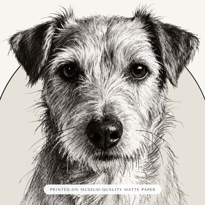 Pencil Sketch Pet Christmas Gift – close-up of the print – Framed Print
