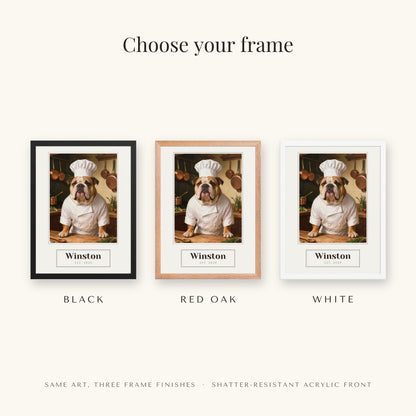 custom dog portrait – frame colors – Enhanced Matte Paper Framed Poster