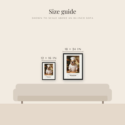 custom dog portrait – size guide – Enhanced Matte Paper Framed Poster