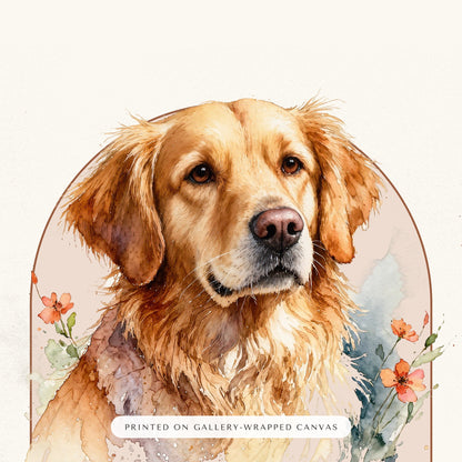 Watercolor Dog Portrait – close-up of the print – Canvas Print