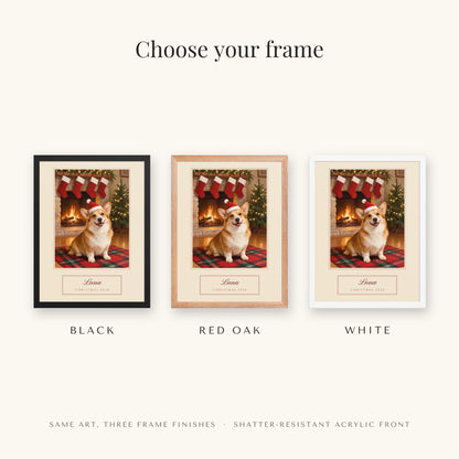 christmas pet portrait – frame colors – Enhanced Matte Paper Framed Poster