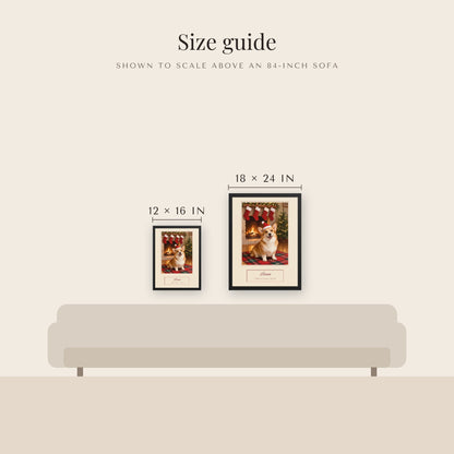 christmas pet portrait – size guide – Enhanced Matte Paper Framed Poster