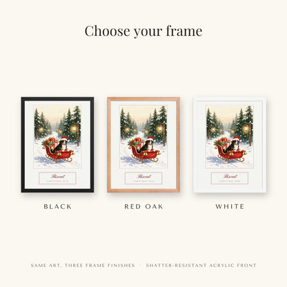 christmas pet portrait – frame colors – Enhanced Matte Paper Framed Poster